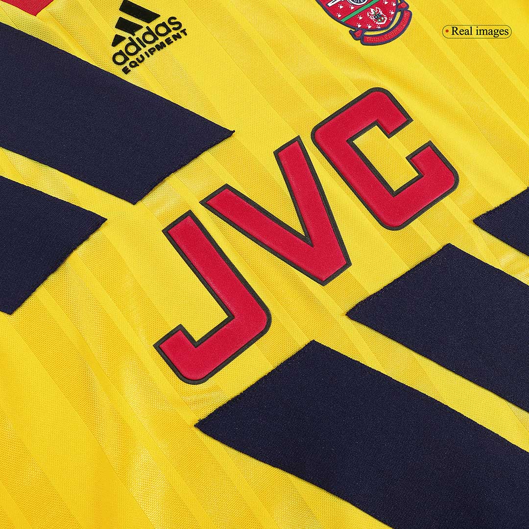 Men Retro Fan Version Arsenal Away Soccer Jersey 1993/94 Yellow - bestfootballkits