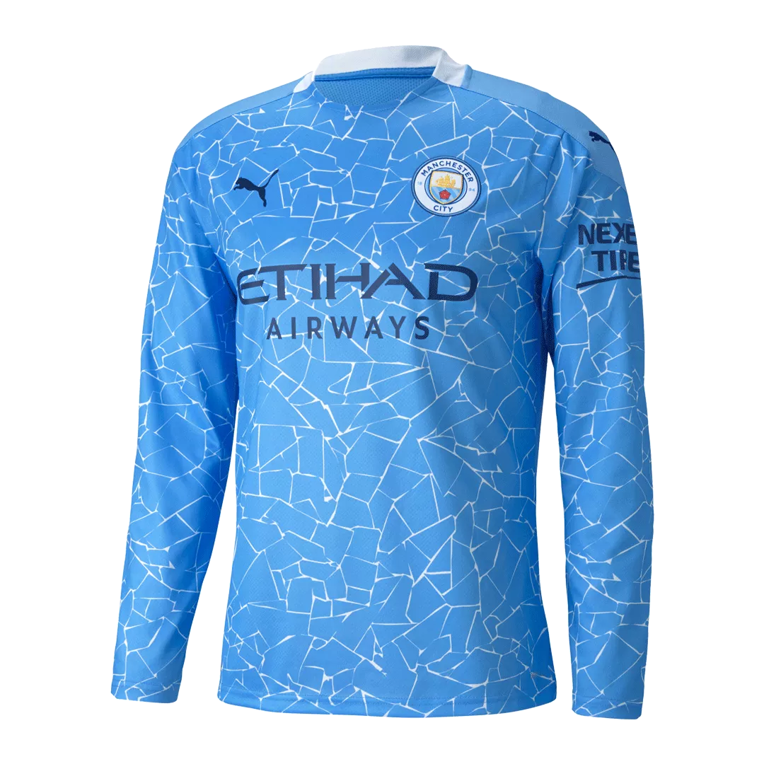 JOÃO CANCELO #27 Manchester City Long Sleeve Football Shirt Home 2020/21 - bestfootballkits