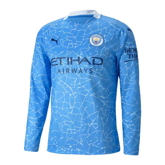 Manchester City Long Sleeve Football Shirt Home 2020/21 - bestfootballkits