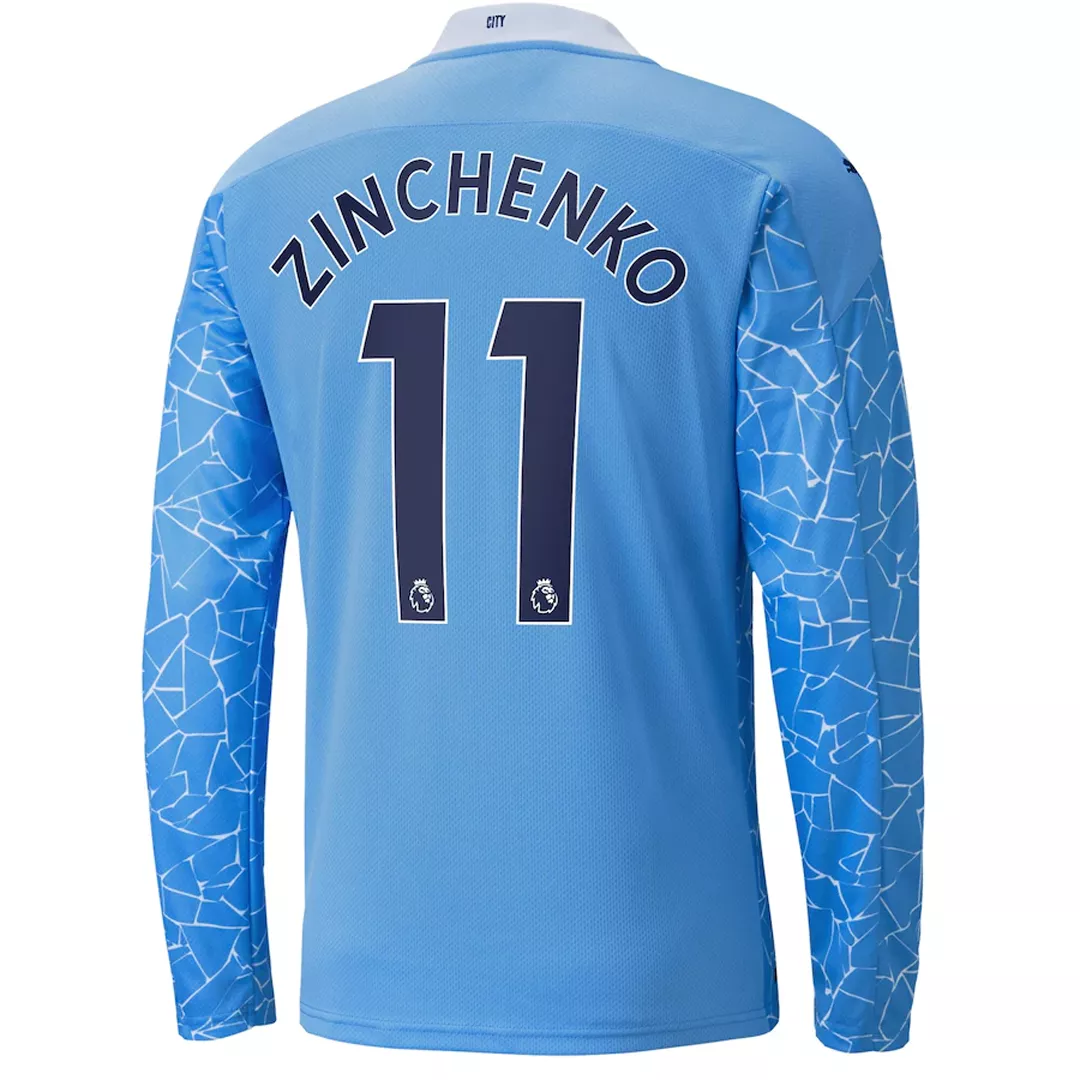 ZINCHENKO1 #11 Manchester City Long Sleeve Football Shirt Home 2020/21