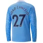JOÃO CANCELO #27 Manchester City Long Sleeve Football Shirt Home 2020/21 - bestfootballkits