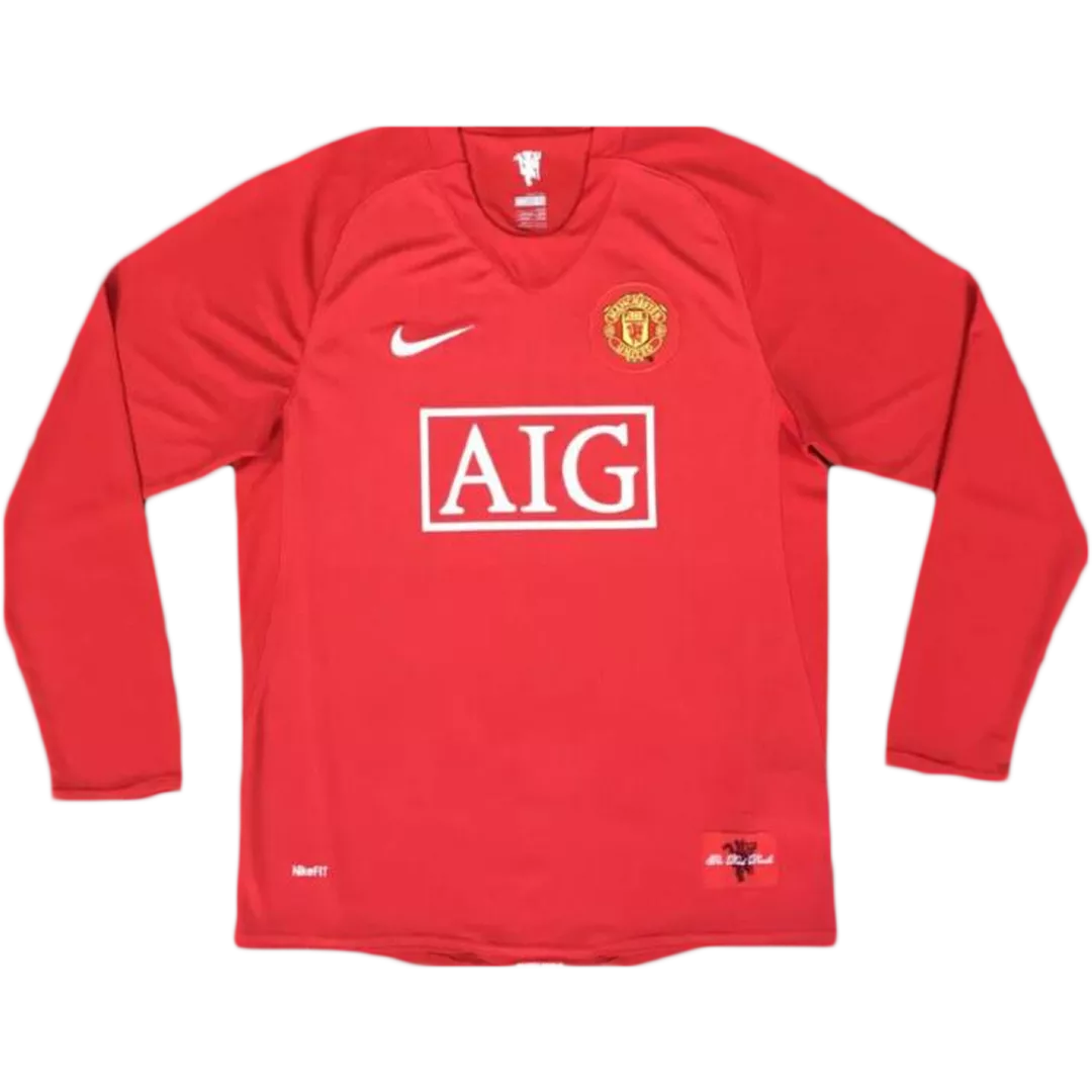 Manchester United Classic Football Shirt Home Long Sleeve 2007/08