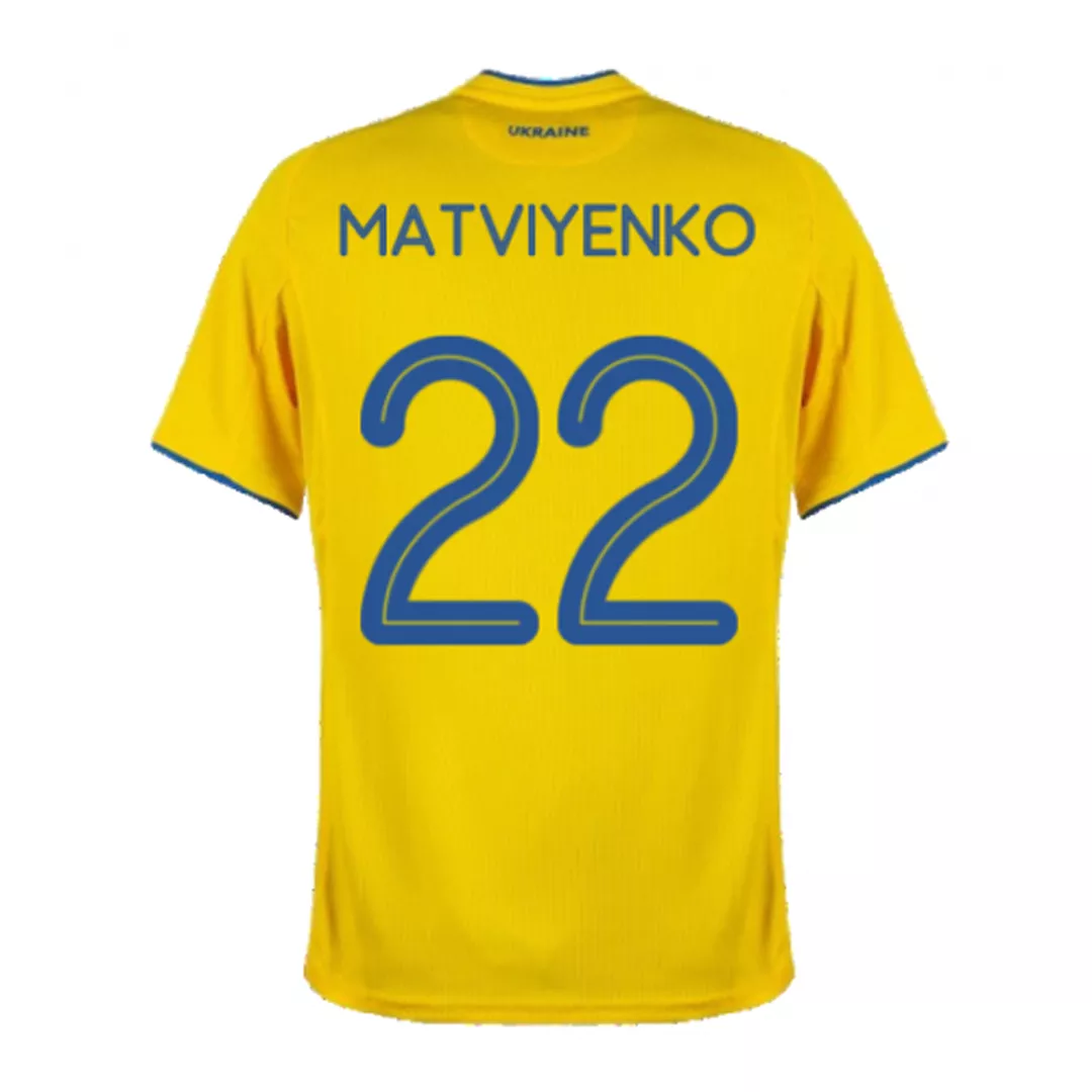 MATVIYENKO #22 Ukraine Football Shirt Home 2020