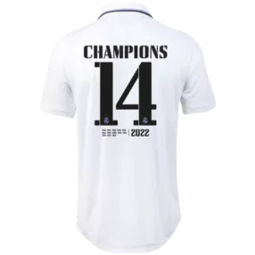 Authentic Jersey CHAMPIONS #14 Real Madrid Football Shirt Home 2022/23 - bestfootballkits
