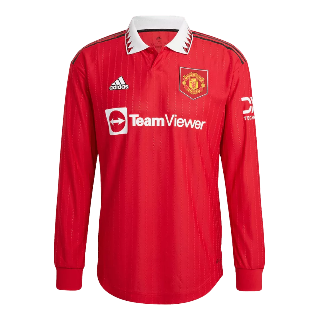 Authentic Manchester United Long Sleeve Football Shirt Home 2022/23