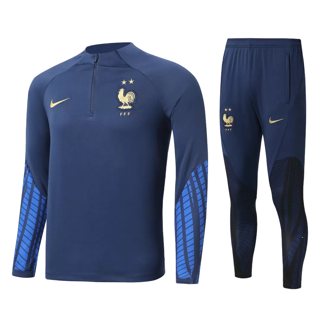 Kid's France Zipper Sweatshirt Kit(Top+Pants) 2022 - bestfootballkits