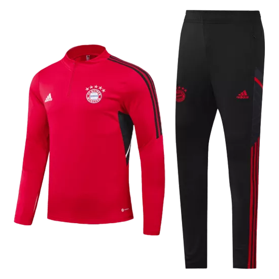 Kid's Bayern Munich Zipper Sweatshirt Kit(Top+Pants) 2022 - bestfootballkits