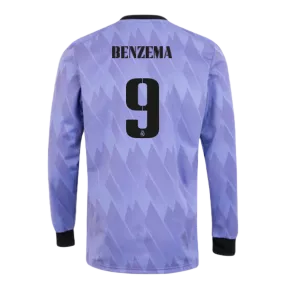 BENZEMA #9 Real Madrid Long Sleeve Football Shirt Away 2022/23 - bestfootballkits