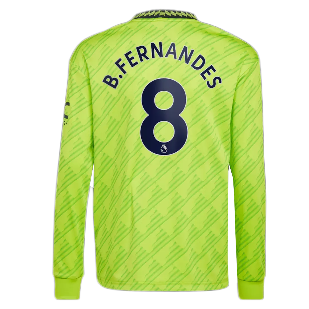 B.FERNANDES #8 Manchester United Long Sleeve Football Shirt Third Away 2022/23