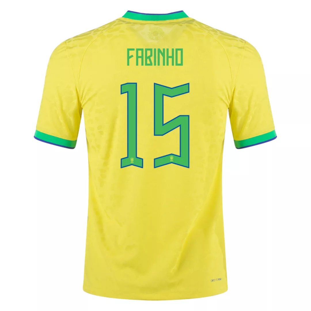 Authentic FABINHO #15 Brazil Football Shirt Home 2022