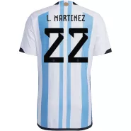 Authentic L. MARTINEZ #22 Argentina Football Shirt Home 2022 - bestfootballkits