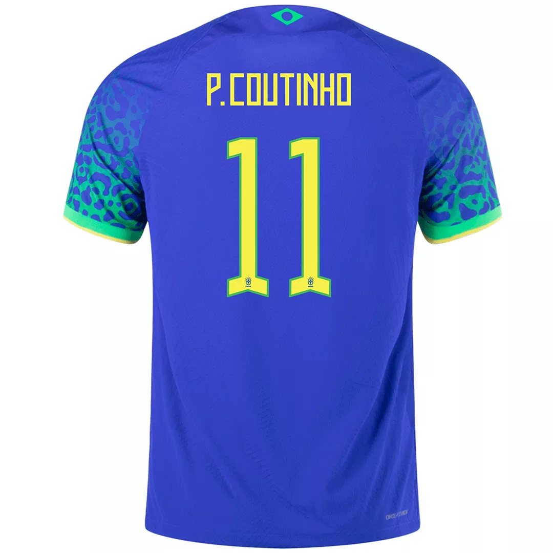 Authentic P.Coutinho #11 Brazil Football Shirt Away 2022