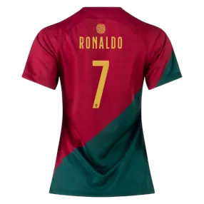 Women's RONALDO #7 Portugal Football Shirt Home 2022 - bestfootballkits