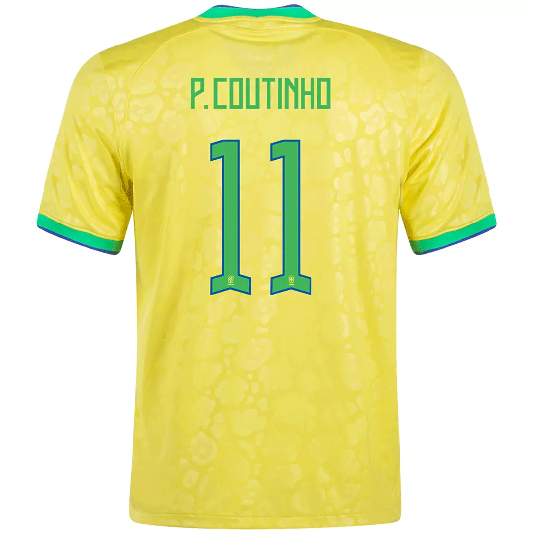 P.Coutinho #11 Brazil Football Shirt Home 2022