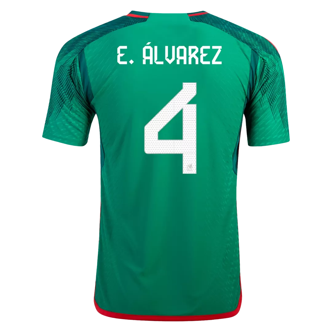 Authentic E.ÁLVAREZ #4 Mexico Football Shirt Home 2022