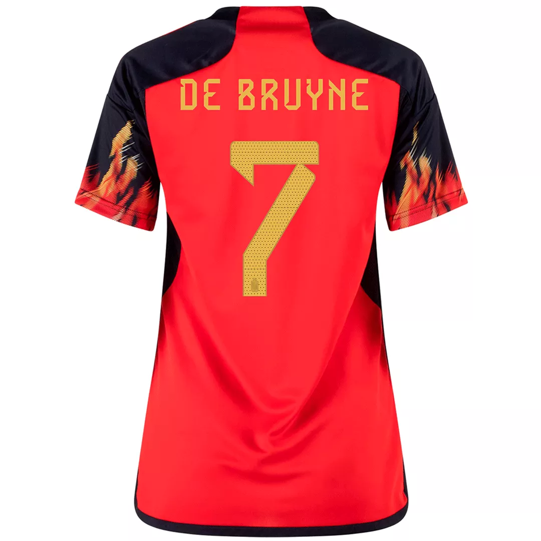 Women's DE BRUYNE #7 Belgium Football Shirt Home 2022