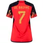 Women's DE BRUYNE #7 Belgium Football Shirt Home 2022 - bestfootballkits