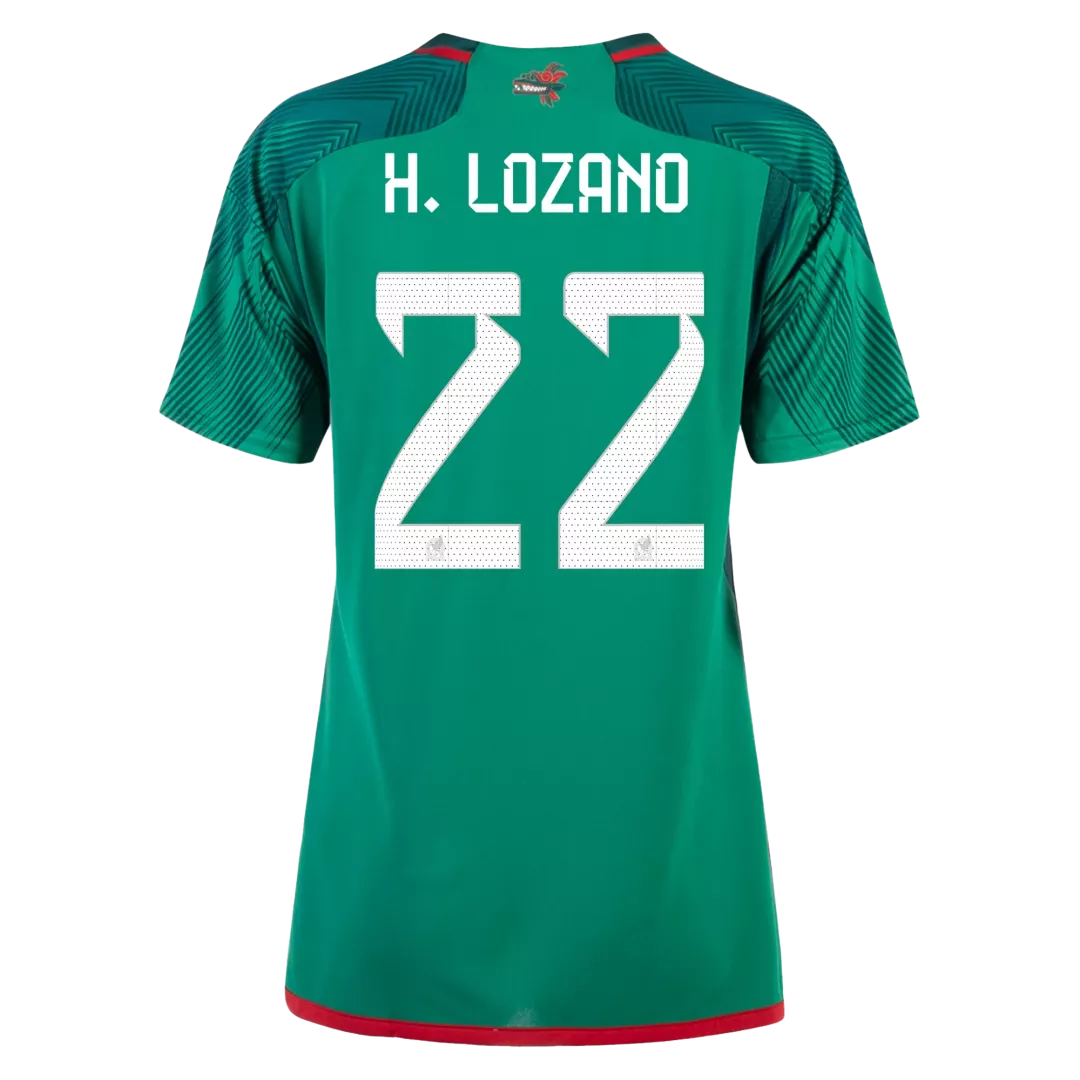 Women's H.LOZANO #22 Mexico Football Shirt Home 2022