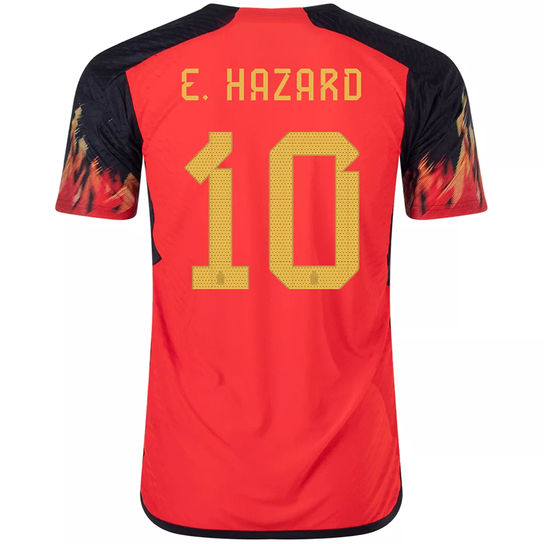 Authentic E. HAZARD #10 Belgium Football Shirt Home 2022