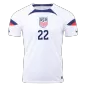 YEDLIN #22 USA Football Shirt Home 2022 - bestfootballkits