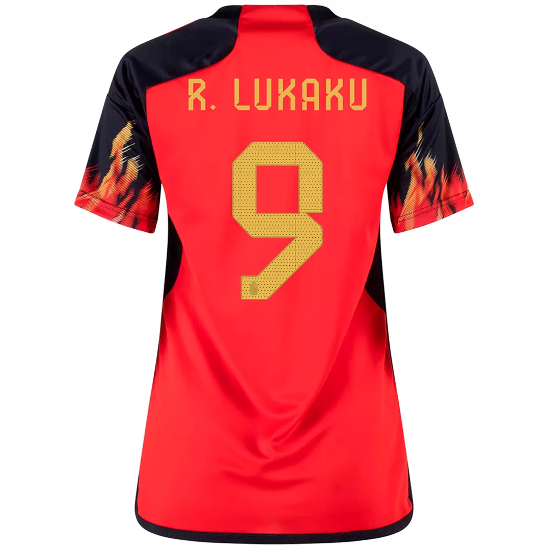 Women's R.LUKAKU #9 Belgium Football Shirt Home 2022 - bestfootballkits