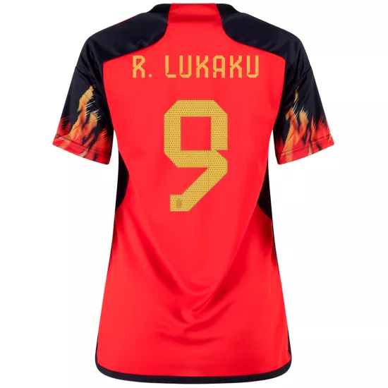 Women's R.LUKAKU #9 Belgium Football Shirt Home 2022 - bestfootballkits