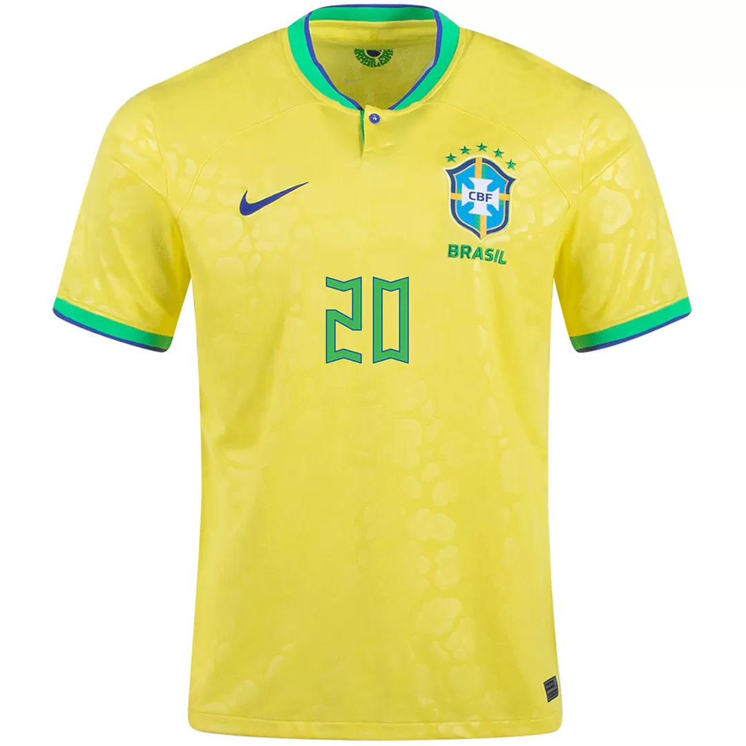 VINI JR #20 Brazil Football Shirt Home 2022 - bestfootballkits