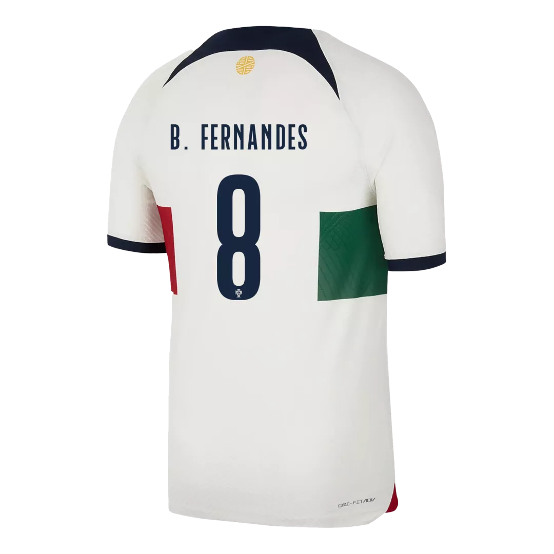 Authentic B.FERNANDES #8 Portugal Football Shirt Away 2022