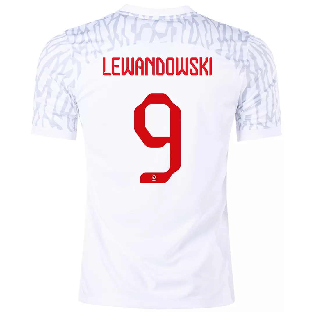 LEWANDOWSKI #9 Poland Football Shirt Home 2022