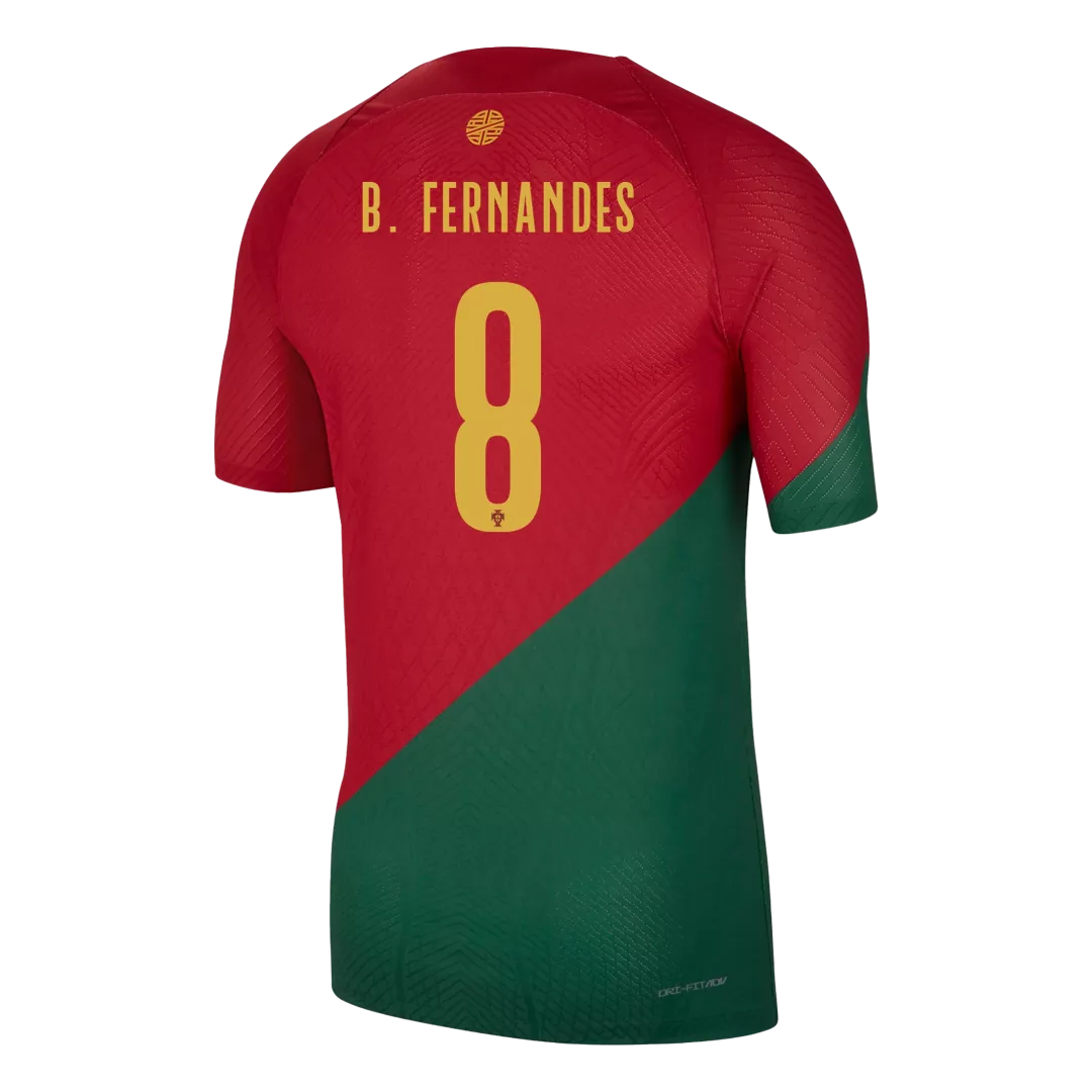 Authentic B.FERNANDES #8 Portugal Football Shirt Home 2022