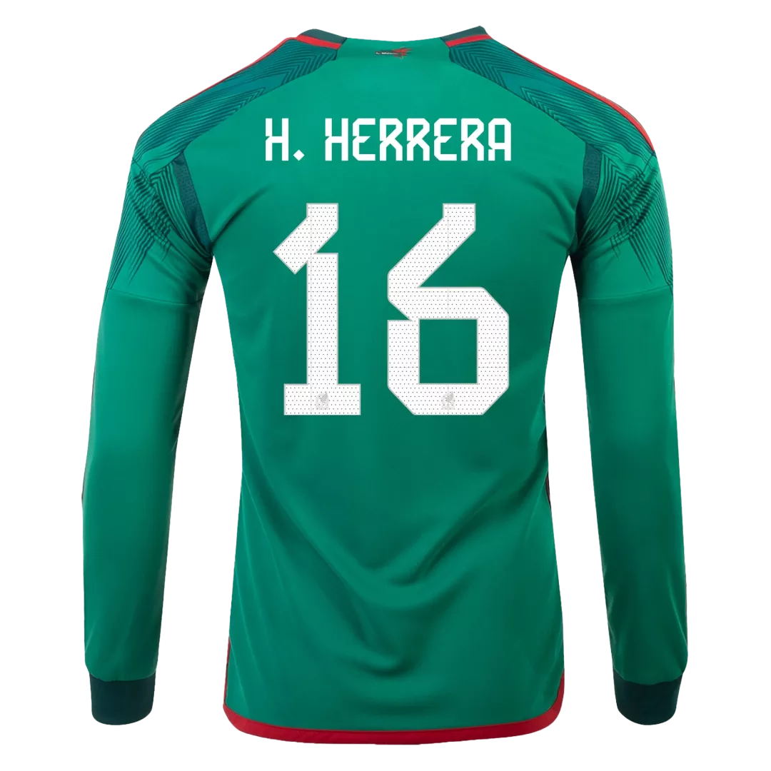 H.HERRERA #16 Mexico Long Sleeve Football Shirt Home 2022