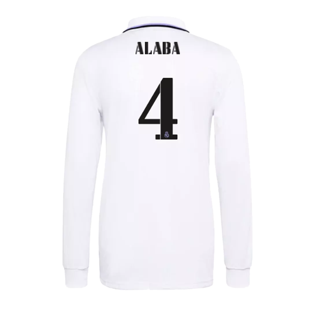 ALABA #4 Real Madrid Long Sleeve Football Shirt Home 2022/23