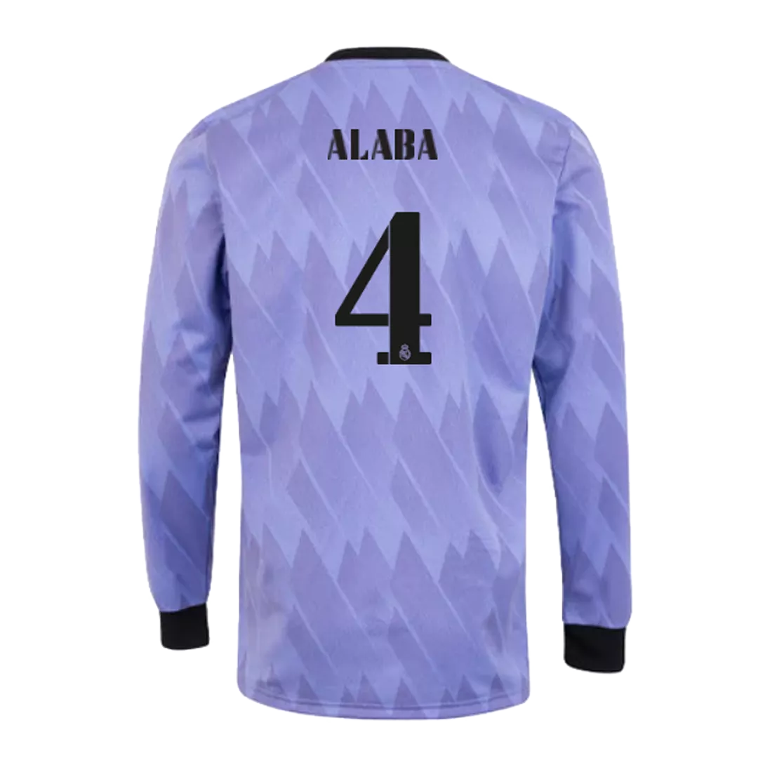 ALABA #4 Real Madrid Long Sleeve Football Shirt Away 2022/23