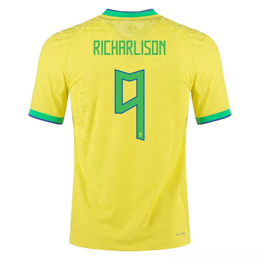 Authentic RICHARLISON #9 Brazil Football Shirt Home 2022