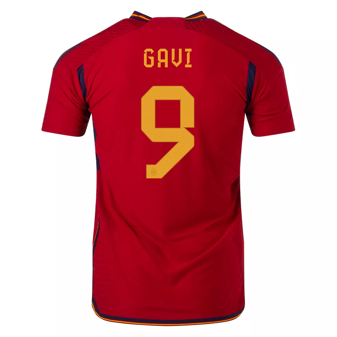Authentic GAVI #9 Spain Football Shirt Home 2022