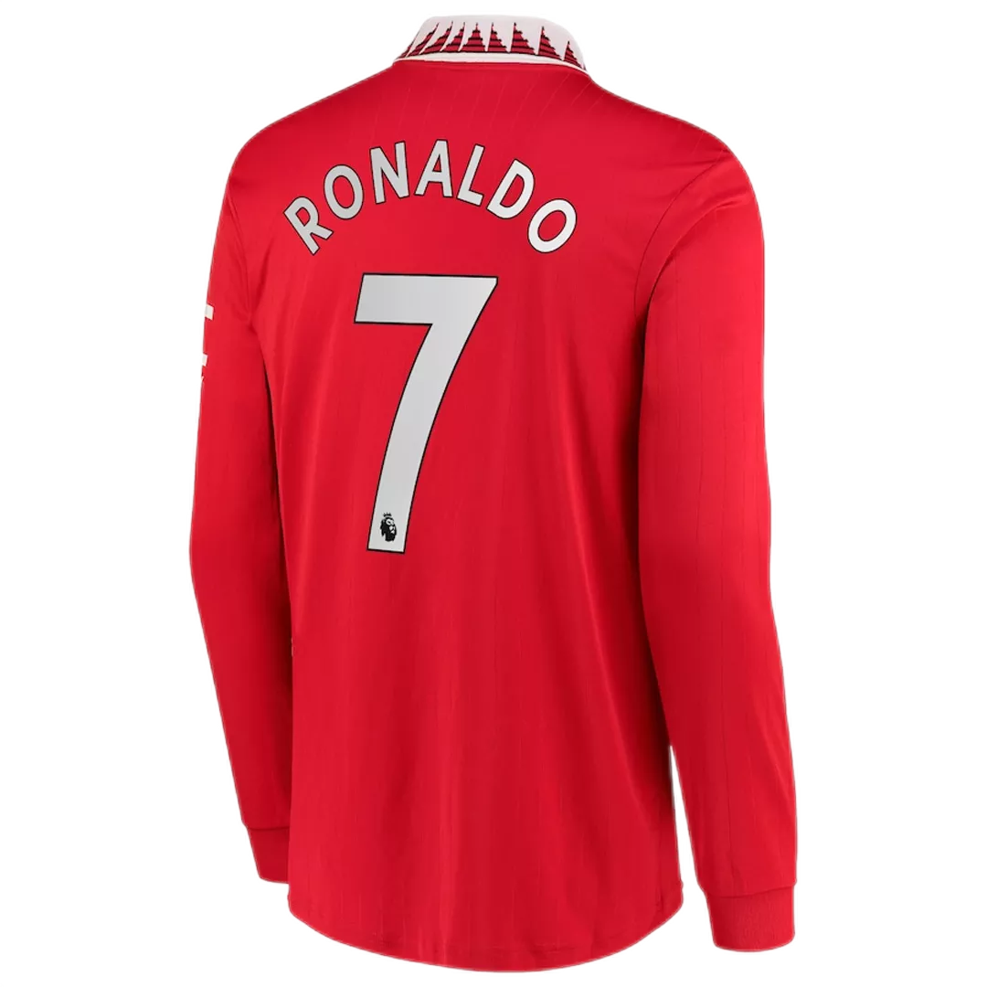 Authentic RONALDO #7 Manchester United Long Sleeve Football Shirt Home 2022/23