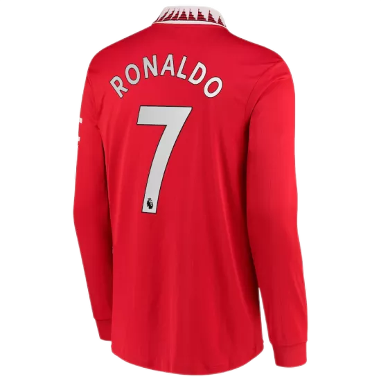 Authentic RONALDO #7 Manchester United Long Sleeve Football Shirt Home 2022/23 - bestfootballkits