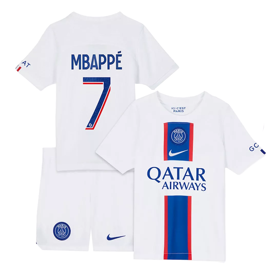 MBAPPÉ #7 PSG Football Mini Kit (Shirt+Shorts) Third Away 2022/23
