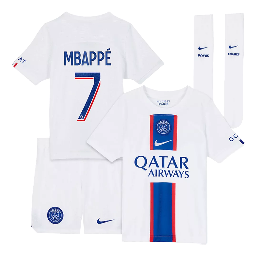 MBAPPÉ #7 PSG Football Mini Kit (Shirt+Shorts+Socks) Third Away 2022/23