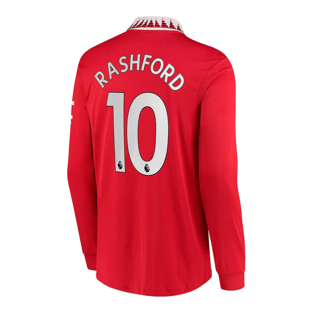 RASHFORD #10 Manchester United Long Sleeve Football Shirt Home 2022/23