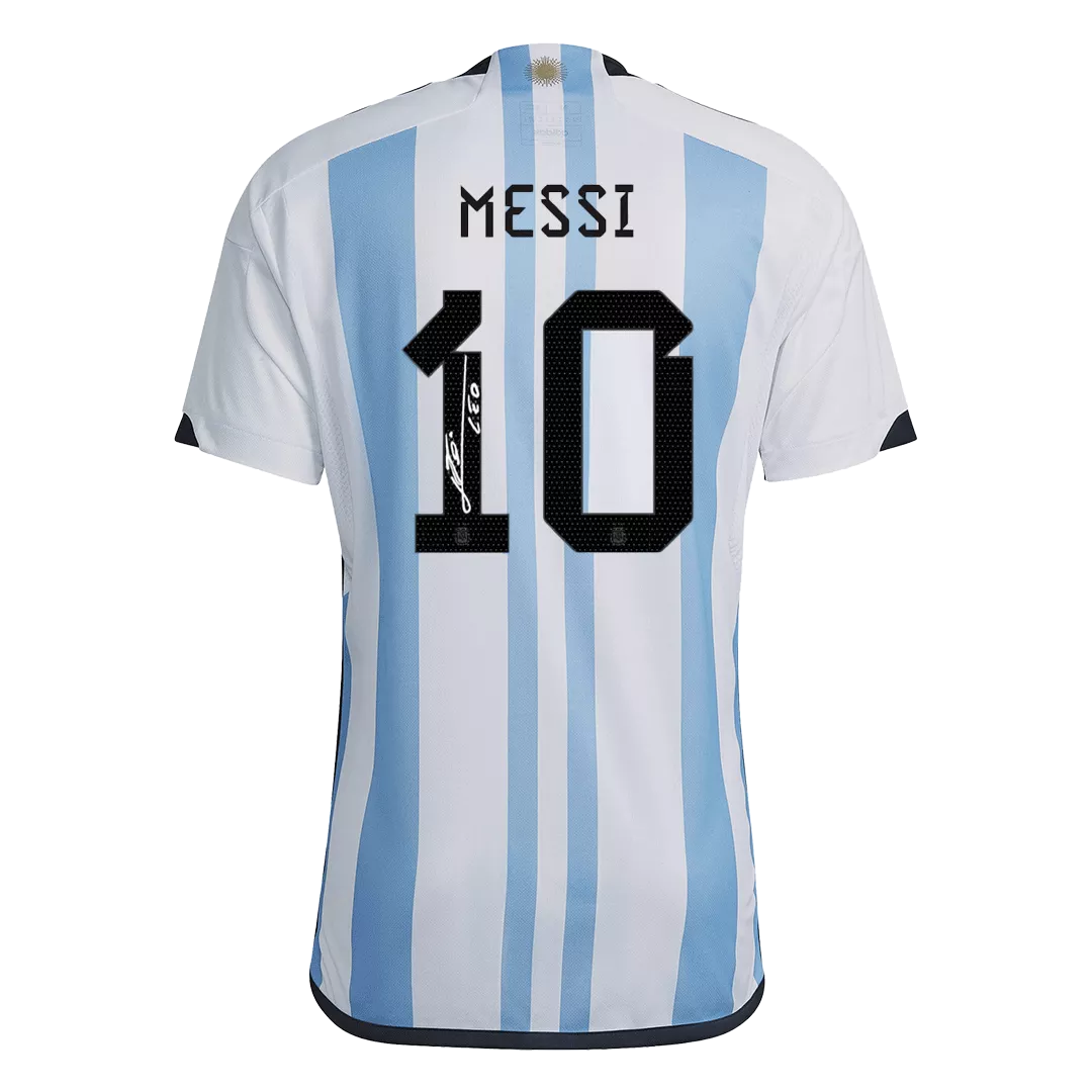 SignMESSI #10 Argentina 3 Stars Football Shirt Home 2022