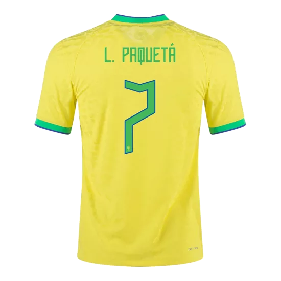 L. PAQUETÁ #7 Brazil Football Shirt Home 2022 - bestfootballkits