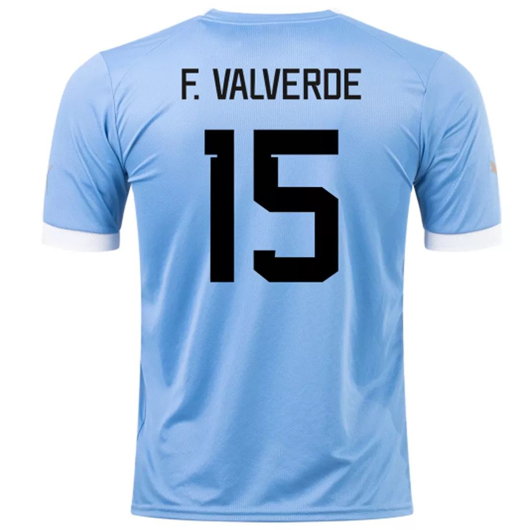 F. VALVERDE #15 Uruguay Football Shirt Home 2022