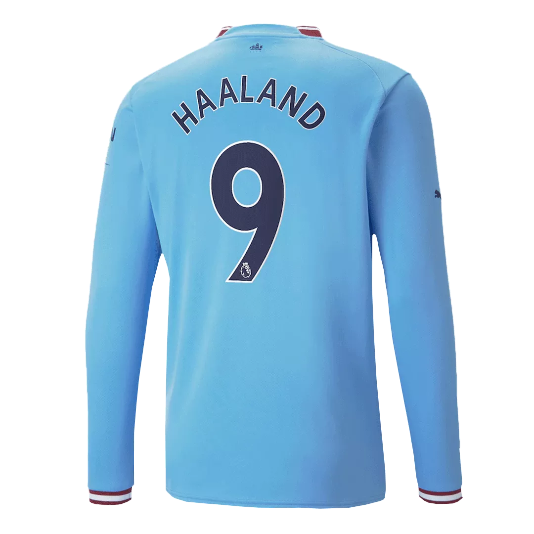 HAALAND #9 Manchester City Long Sleeve Football Shirt Home 2022/23