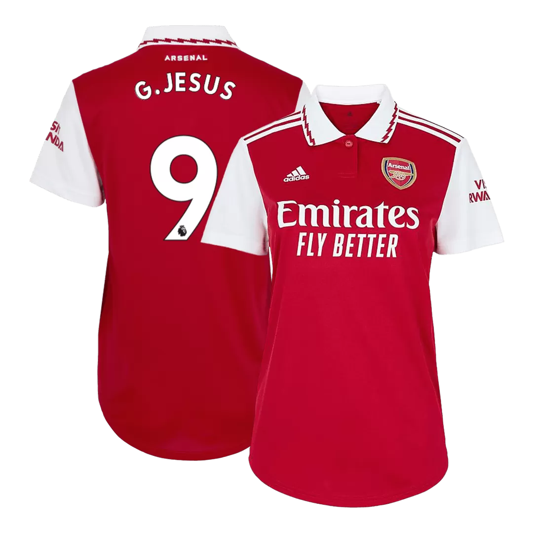 Women's G.JESUS #9 Arsenal Football Shirt Home 2022/23