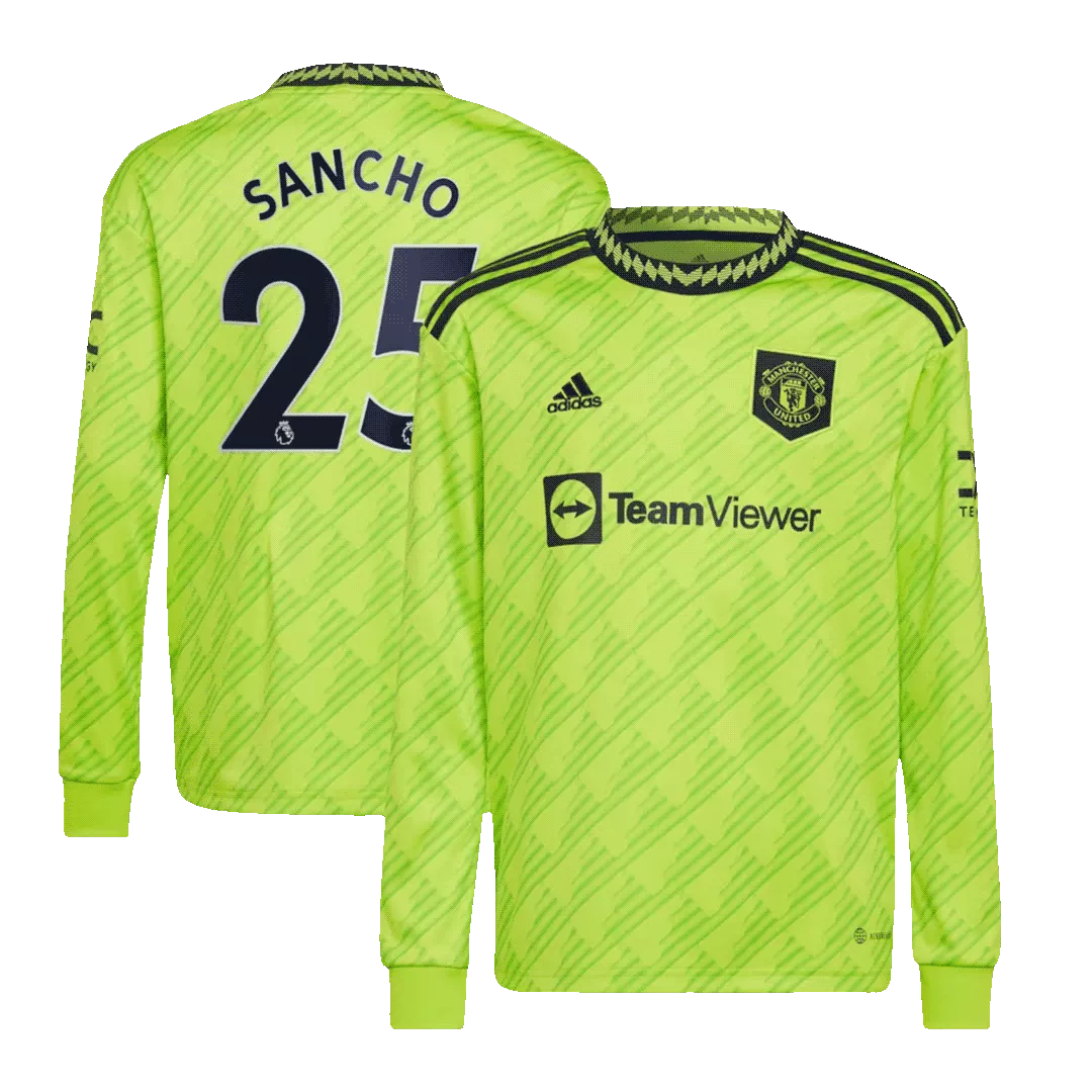 SANCHO #25 Manchester United Long Sleeve Football Shirt Third Away 2022/23