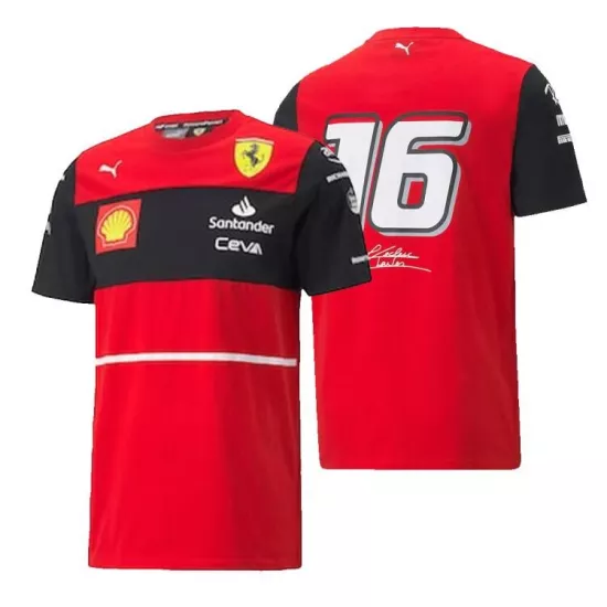 Scuderia Ferrari  F1 Racing Team T-Shirt #16 Red 2022 - bestfootballkits