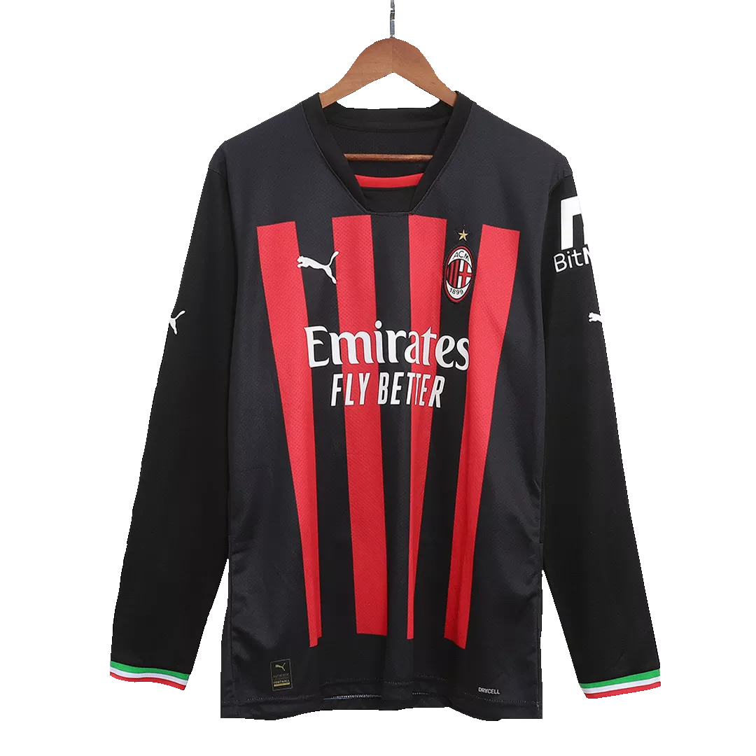 AC Milan Long Sleeve Football Shirt Home 2022/23