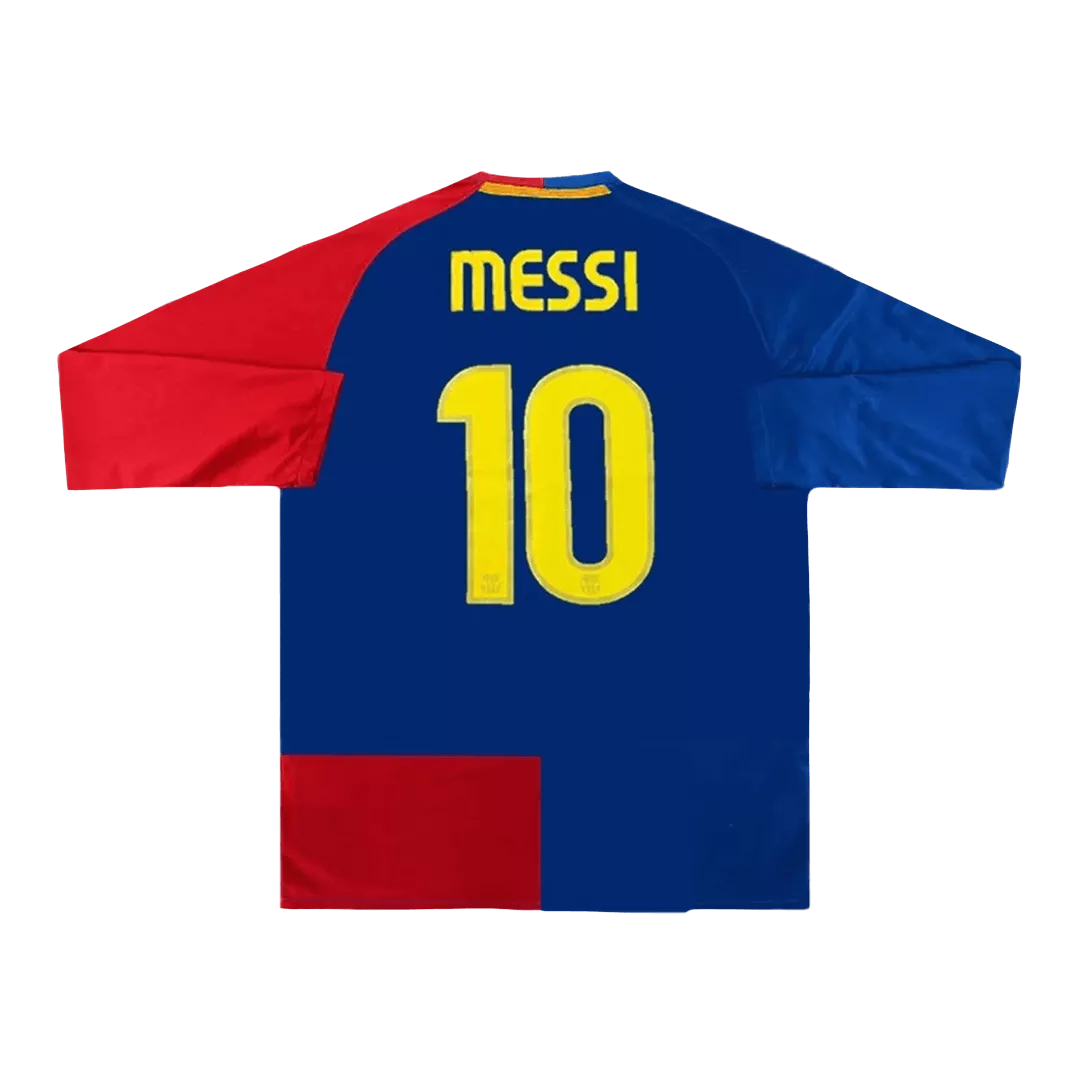 MESSI #10 Barcelona Classic Football Shirt Home Long Sleeve 2008/09 - UCL