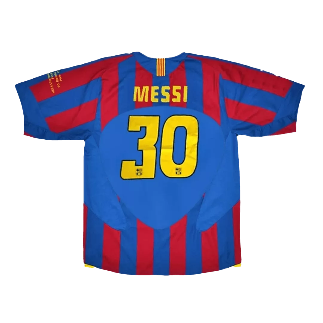 MESSI #30 Barcelona Classic Football Shirt Home 2005/06 - UCL Final